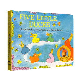 英文原版绘本 Five Little Ducks 五只小鸭子经典童谣纸板书 廖彩杏书单 0-3岁 奇宝图书