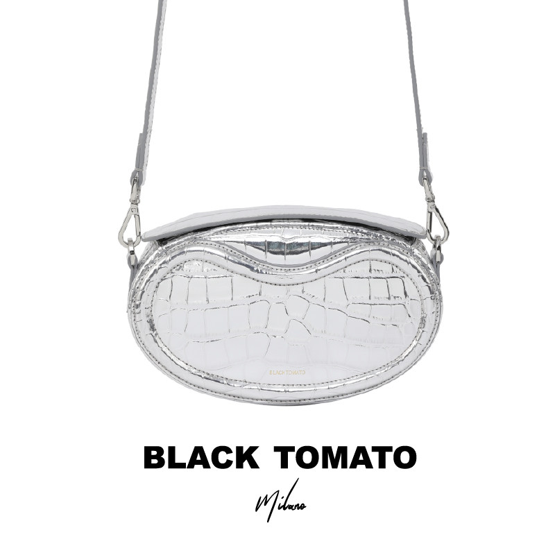 BLACK TOMATO/翻盖包/斜挎包/设计师女包/牛皮包/银色白色黑色黄