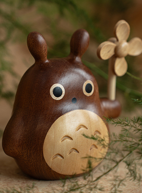 龙猫木质摆件实木卡通周边