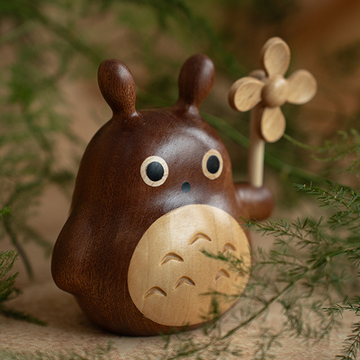 龙猫木质摆件实木卡通周边