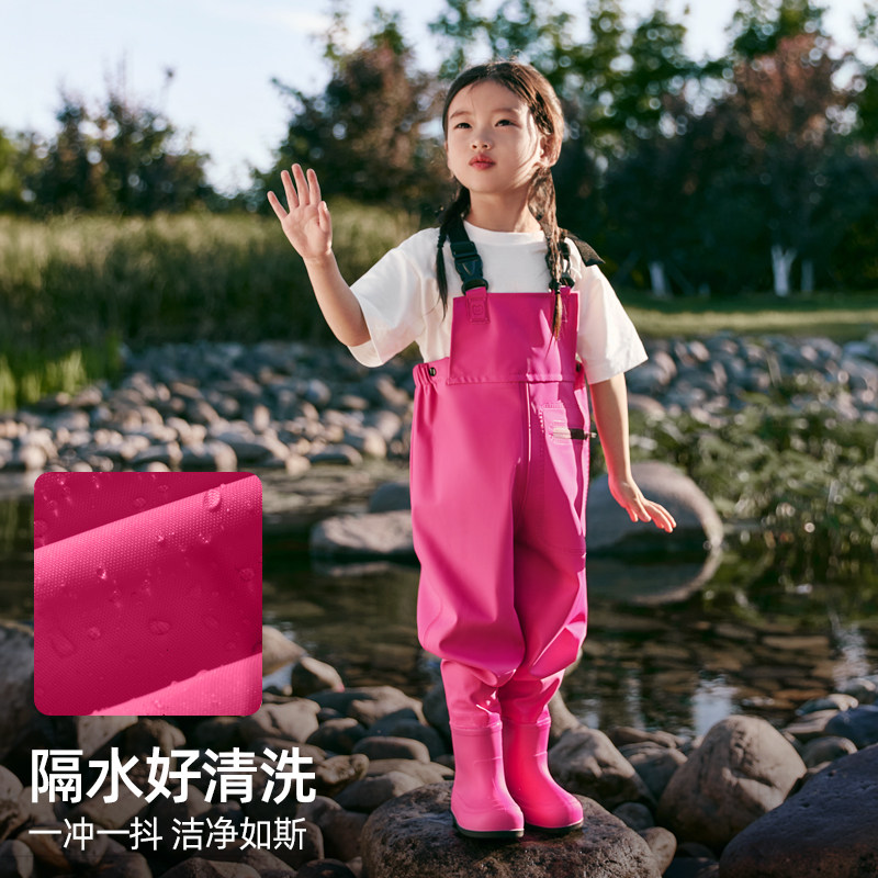 儿童下水海边连身防摔渔夫服半身钓鱼服装海边度假游泳衣防水下水