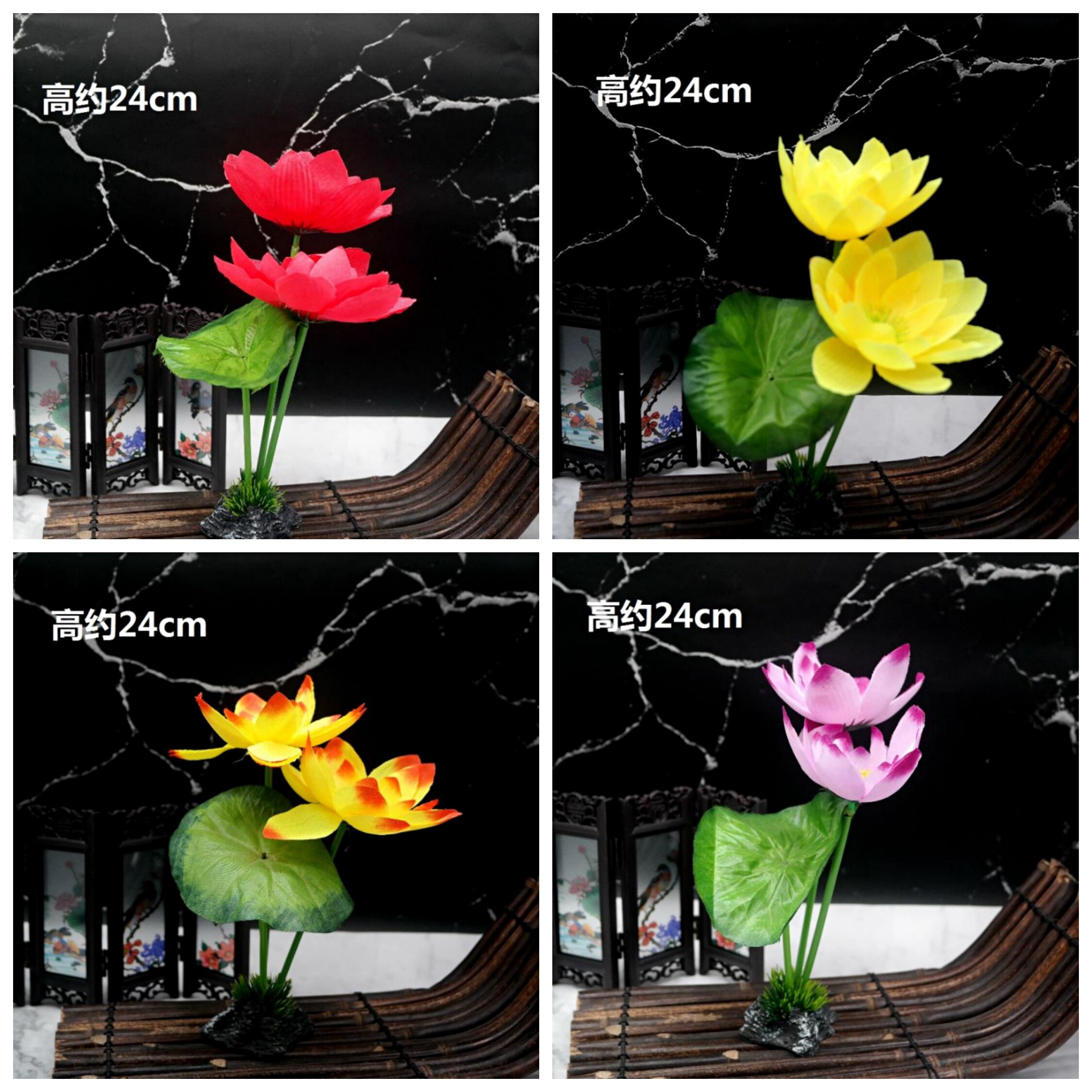 酒店餐厅刺身拼盘厨师创意盘饰仿真摆件菜品摆盘装饰花草点缀荷花