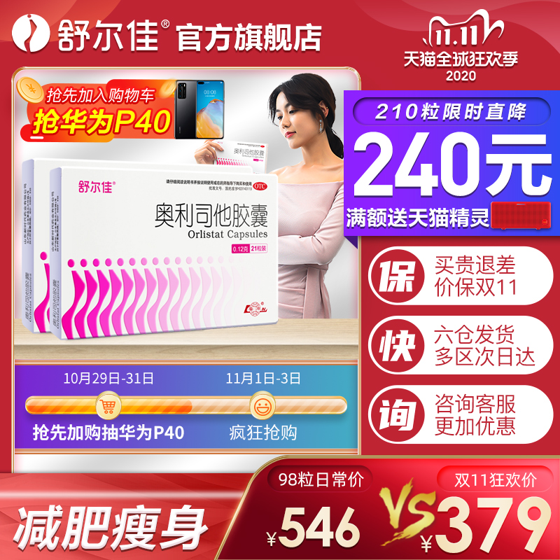 舒尔佳奥利司他胶囊otc赛乐赛正品官网减肥瘦身燃脂药神器排油丸 - 封面