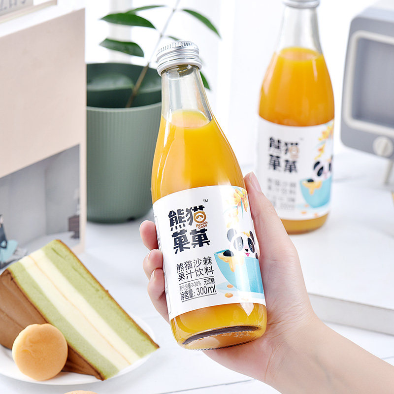 小金熊猫菓菓无糖型沙棘果汁饮料四姑娘山特色饮品礼盒300ml&times;6瓶