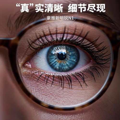 豪雅超薄防蓝光唯钻膜近视镜片