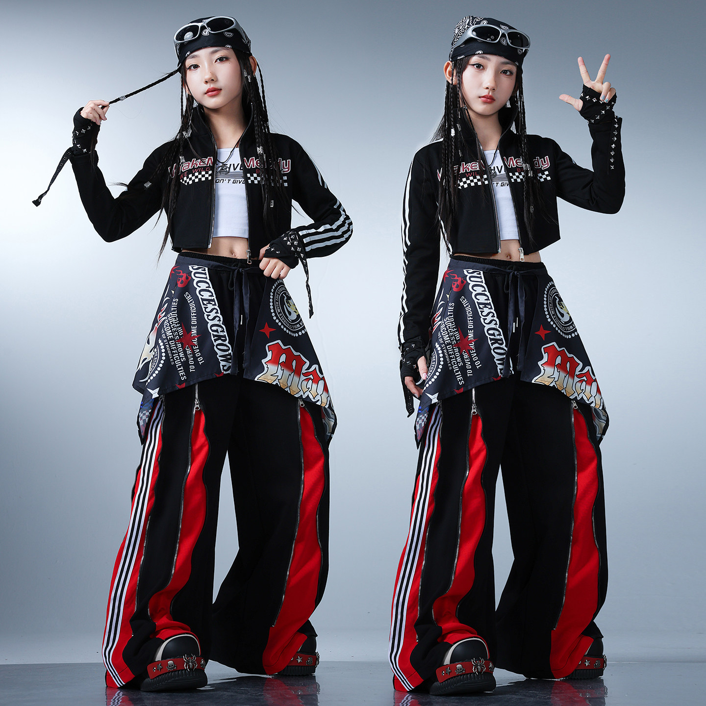 女童爵士舞蹈服装少儿时尚走秀潮流套装女孩嘻哈hiphop街舞演出服