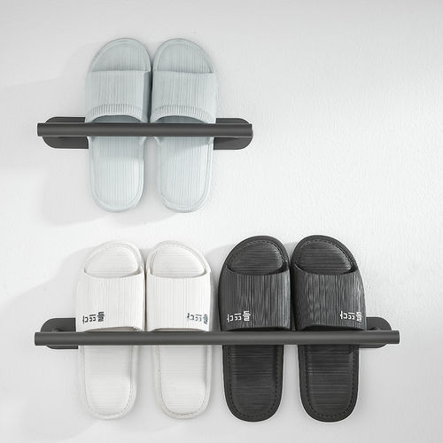 304不锈钢免打孔浴室拖鞋架