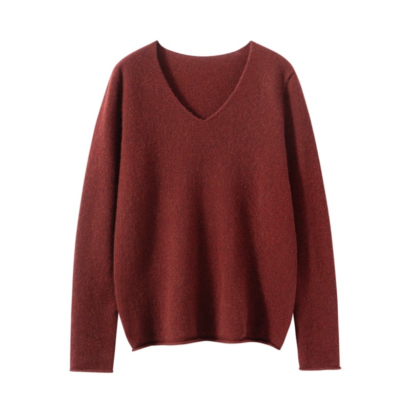 高端秋冬新款100%山羊绒衫女V领套头长袖毛衣宽松简约针织打底衫,女装/女士精品,羊绒衫,淘宝优惠券,粉丝福利购,淘宝优惠卷