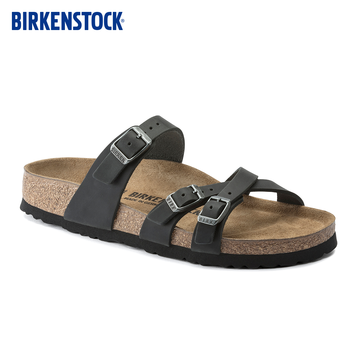 BIRKENSTOCK勃肯涂油皮三扣拖鞋