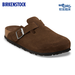 BIRKENSTOCK勃肯德国进口新品 男女牛皮绒面革软底Boston包头拖鞋
