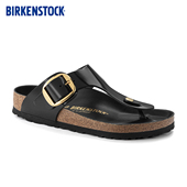 BIRKENSTOCK勃肯德国进口大扣女款 牛皮革漆皮亮面Gizeh夹趾拖鞋