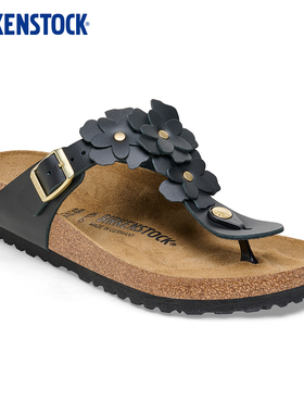 BIRKENSTOCK勃肯德国进口女款繁花系列牛皮革Gizeh人字夹趾拖鞋