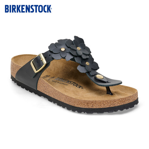 BIRKENSTOCK勃肯牛皮革夹趾拖鞋