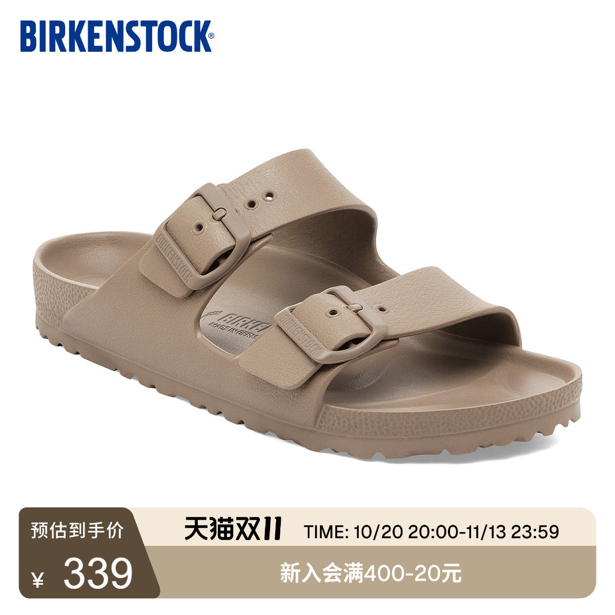 BIRKENSTOCK勃肯德国进口男女款EVA时尚软木Arizona双扣沙滩拖鞋