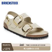 BIRKENSTOCK勃肯德国进口大扣女款 牛皮革漆皮亮面Milano系踝凉鞋