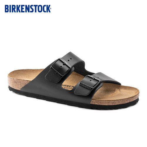 BIRKENSTOCK勃肯牛皮革双扣拖鞋