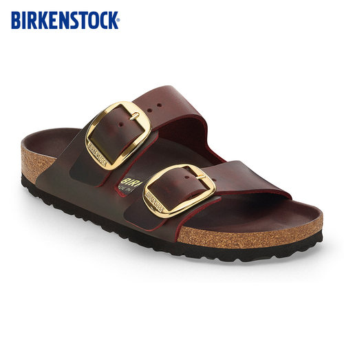 BIRKENSTOCK勃肯涂油皮双扣拖鞋