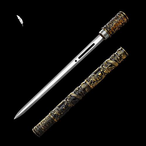 龙泉刀剑宝剑高锰钢手工锻打一体金箍棒户外健身收藏冷兵器未开刃