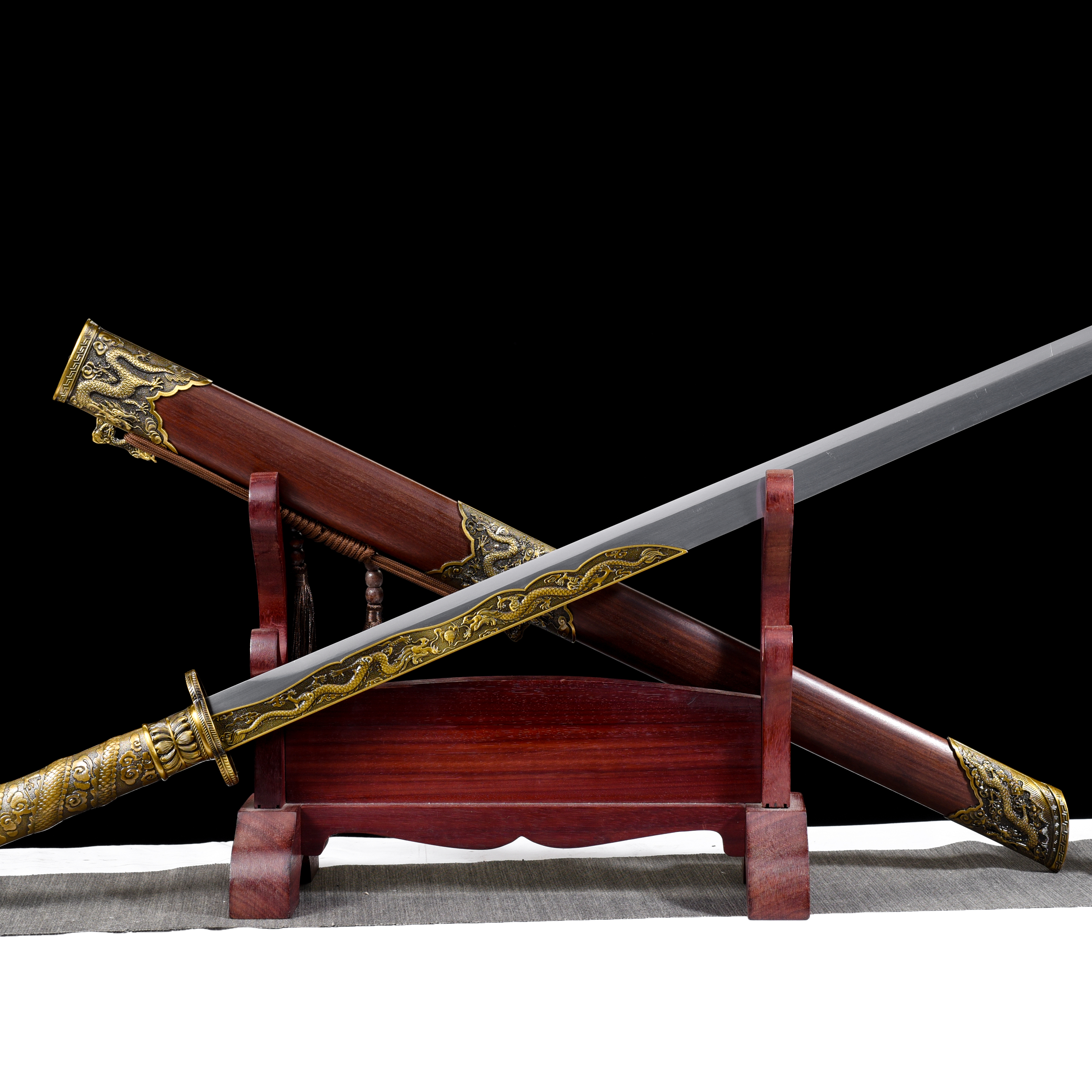 浙江龙泉刀剑飞龍唐横刀锰钢收藏冷兵器收藏礼品礼盒装摆件未开刃