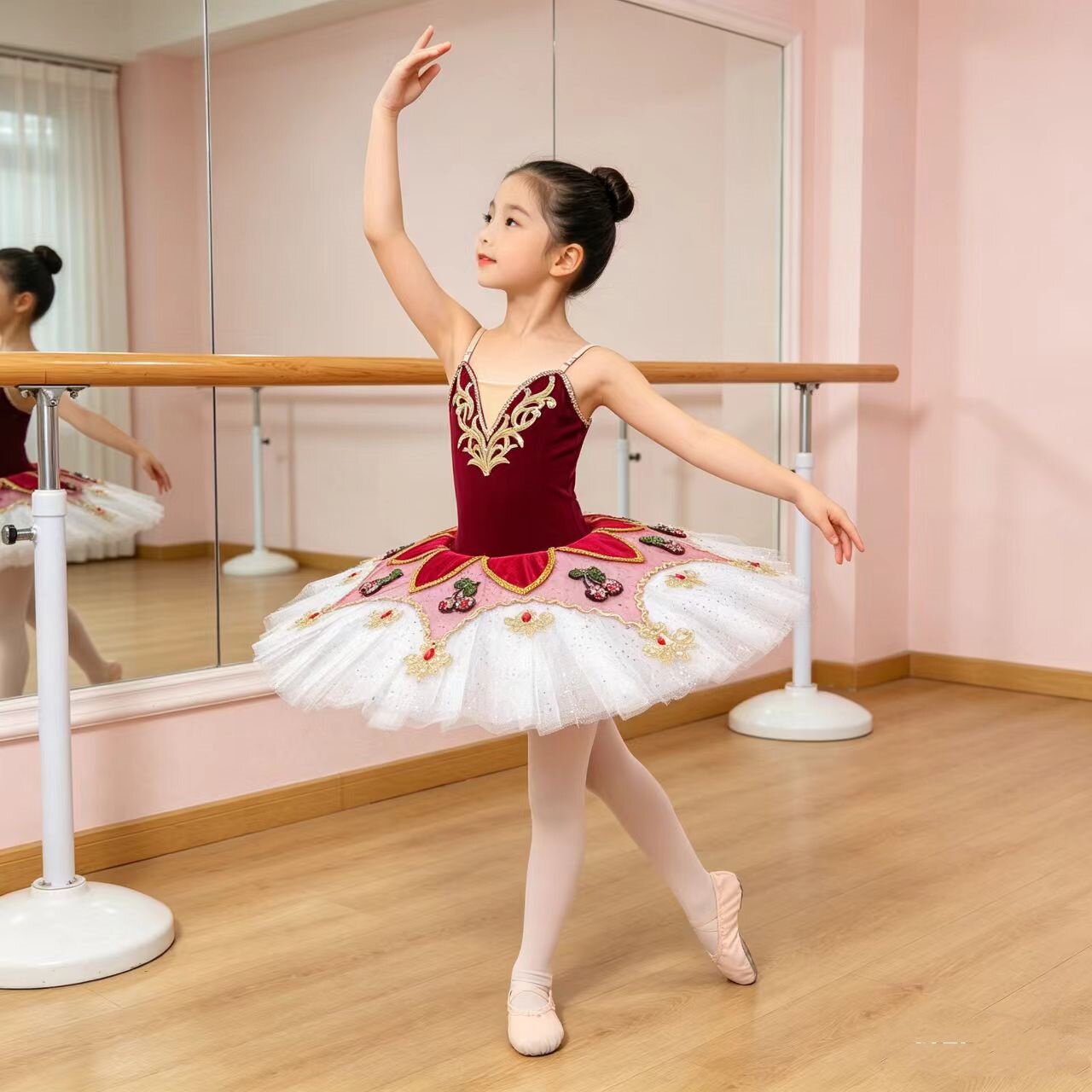 儿童樱桃萝卜芭蕾舞变奏TUTU裙演出服女童芭蕾舞蓬蓬裙纱裙舞台服