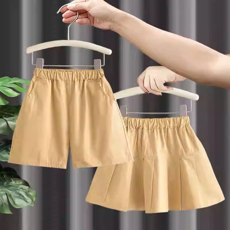 儿童校服短裤短裙夏季卡其色薄款小学生男童班服短裤女童短裙裤