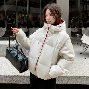 羽绒棉服男女款26冬季新款连帽宽松休闲复古潮牌撞色户外保暖外套