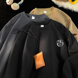 AT15*P35重磅华棉美式潮牌刺绣卫衣男宽松春秋季休闲百搭圆领上衣，男装卫衣，星座414A（原B215）