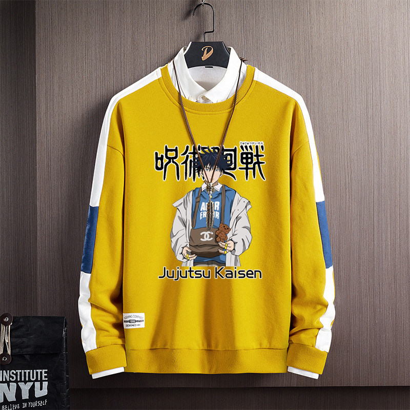 Y106*咒术回战日系动漫印花套头圆领卫衣秋季外套男士长袖T恤，男装卫衣，星座414A（原B215）