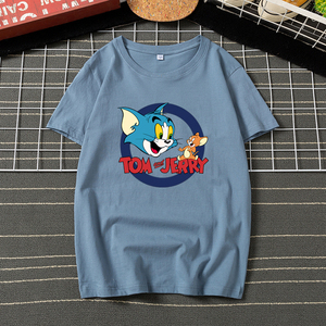 604* 猫和老鼠联名t恤男潮夏季短袖潮流日系情侣装动漫上衣服图片