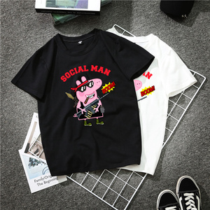 1207*A03 P25 港风短袖t恤男士夏季宽松大码潮牌ins半袖体恤图片