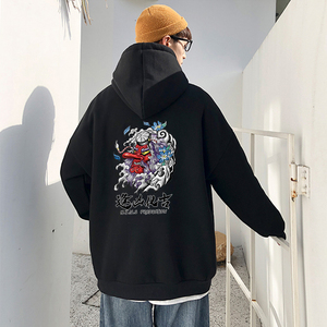 W108*P35ins潮牌潮中风长袖大码连帽卫衣男日系加绒男装外套