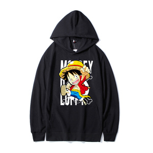 W98 P45 海贼王路飞秋冬连帽卫衣青少年加绒衣服男女动漫卡通外套图片