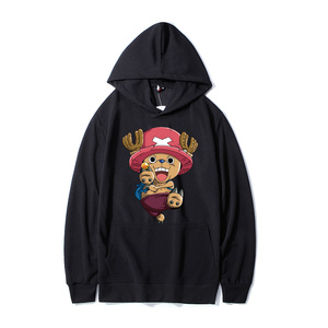 W98 P45 海贼王路飞秋冬连帽卫衣青少年加绒衣服男女动漫卡通外套图片