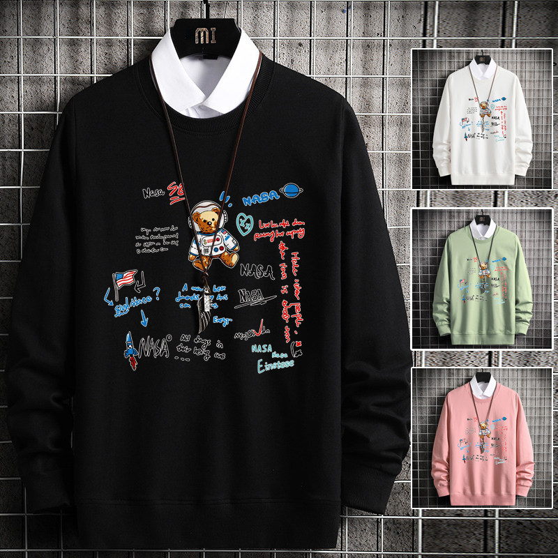 5006*宇航员nasa联名卫衣男春秋小熊长袖宽松无帽潮牌情侣装，男装卫衣，星座414A（原B215）