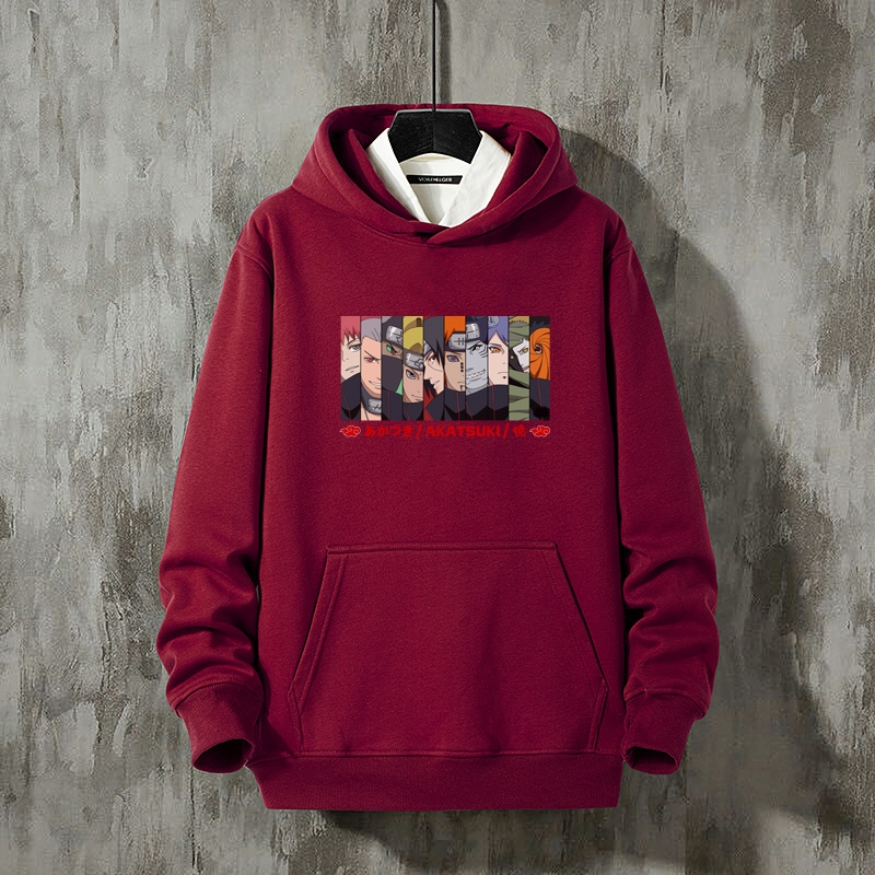 1002*火影忍者卫衣男hiphop炸街宽松百搭上衣春秋连帽加绒外套，男装卫衣，星座414A（原B215）