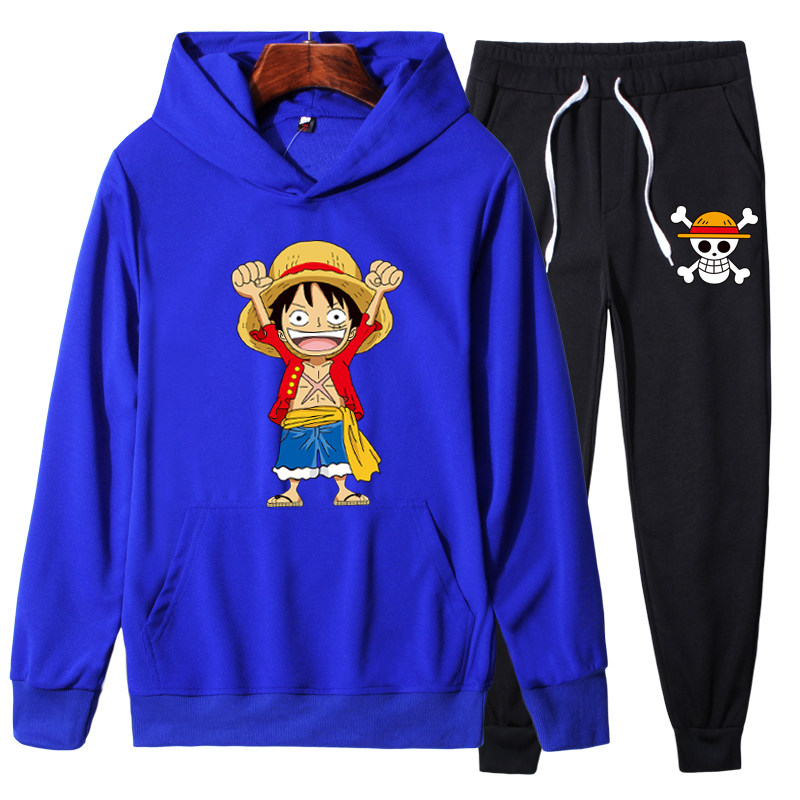YD22P70春秋季海贼王路飞卫衣男加绒青少年连帽衣服运动套装,男装卫衣,星座414A（原B215）