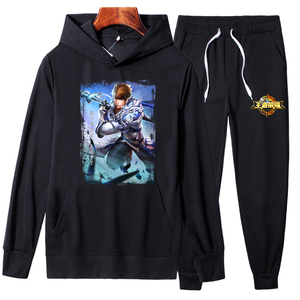 YD25 P70秋冬加绒运动套装男宽松夜光连帽衫孙悟空凤求凰衣服图片
