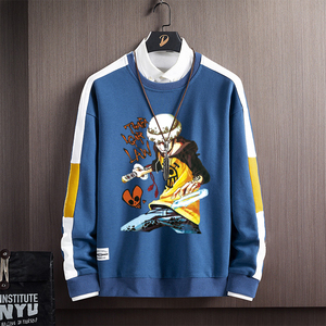 Y03*P28 2021秋季宽松圆领卫衣男潮牌日系海贼王衣服青少年薄外套图片
