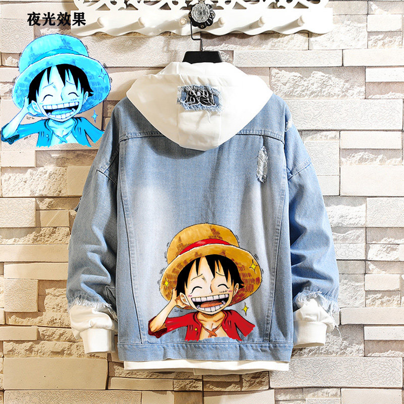 J04P60春秋牛仔外套男宽松夹克初中高中海贼王衣服大童褂子，男装夹克，星座414A（原B215）