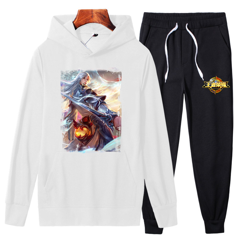 YD25 P70游戏卫衣套装男秋冬加绒外套李白青莲剑仙凤求凰衣服图片