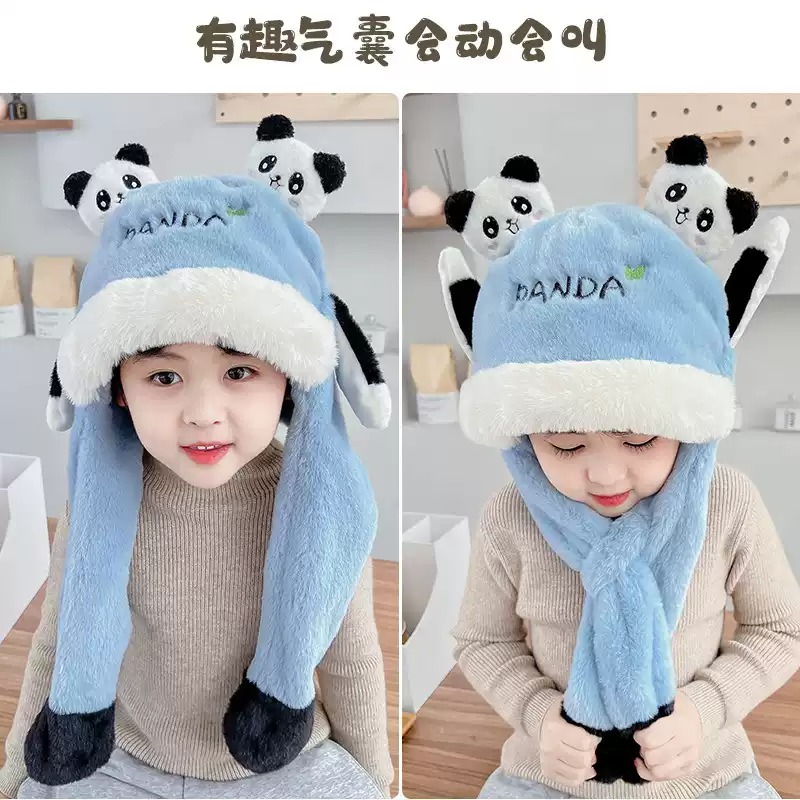 熊猫耳朵儿童保暖帽60