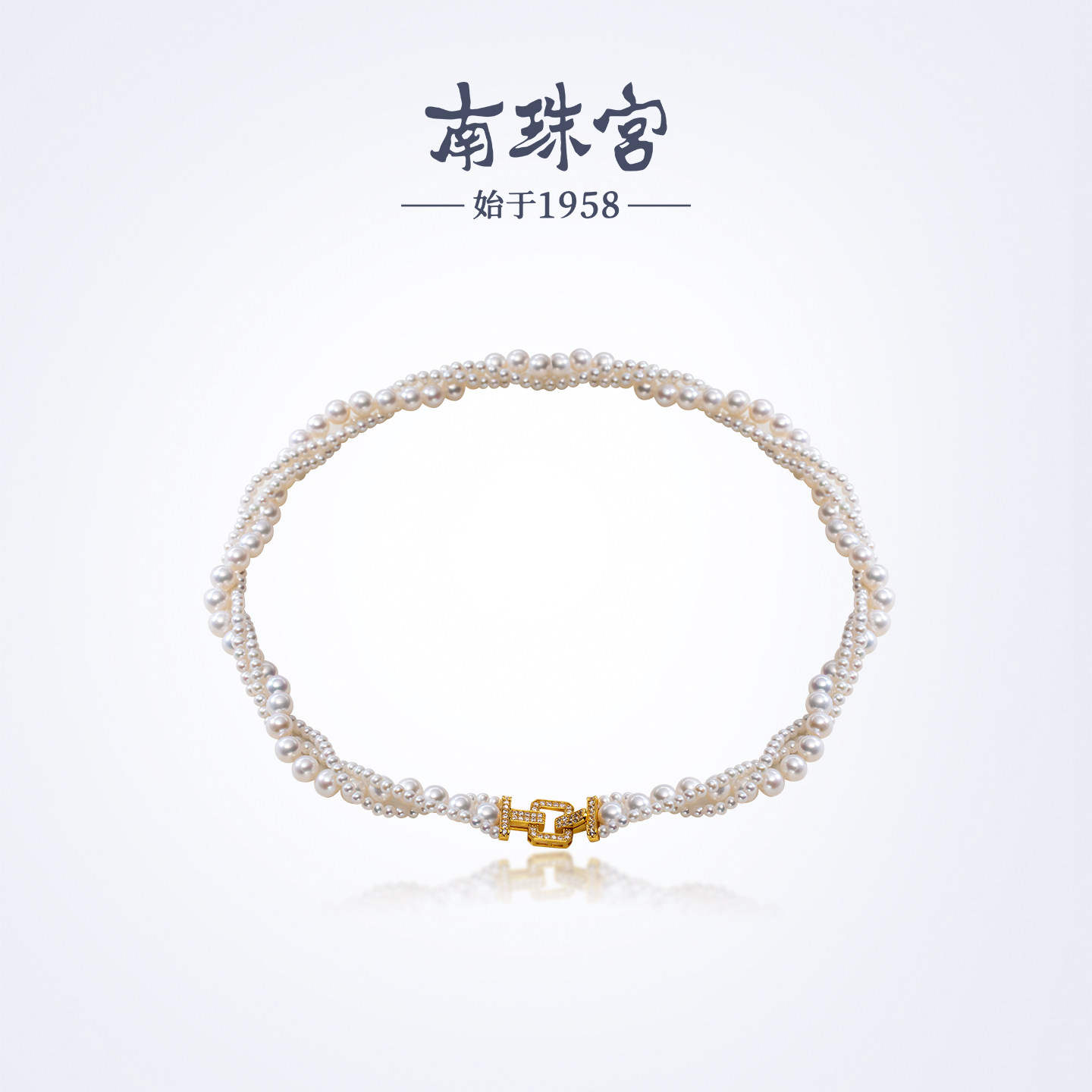 南珠宫淡水珍珠项链圆形多层锁骨颈链气质高级感送礼C-CYX203SD