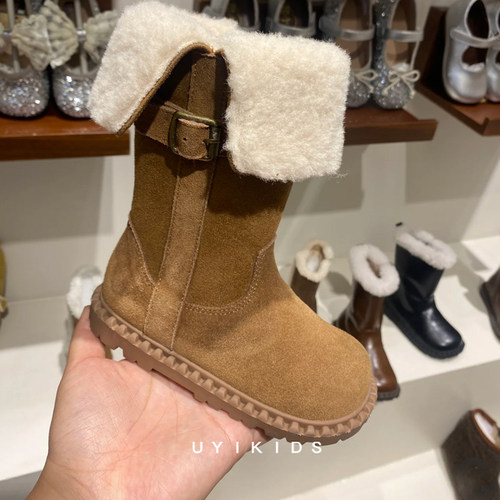 韩版儿童冬季绒时髦雪地靴