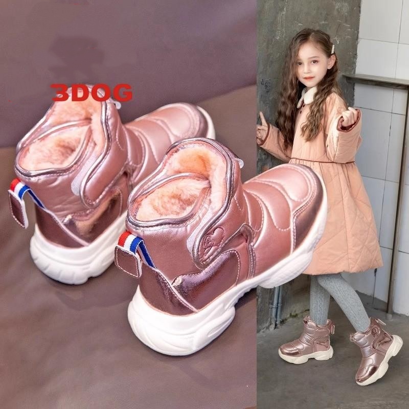 ABC女童皮毛体雪地靴冬季保暖