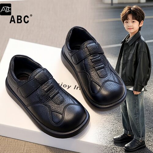 ABC男童真皮魔术贴皮鞋春秋