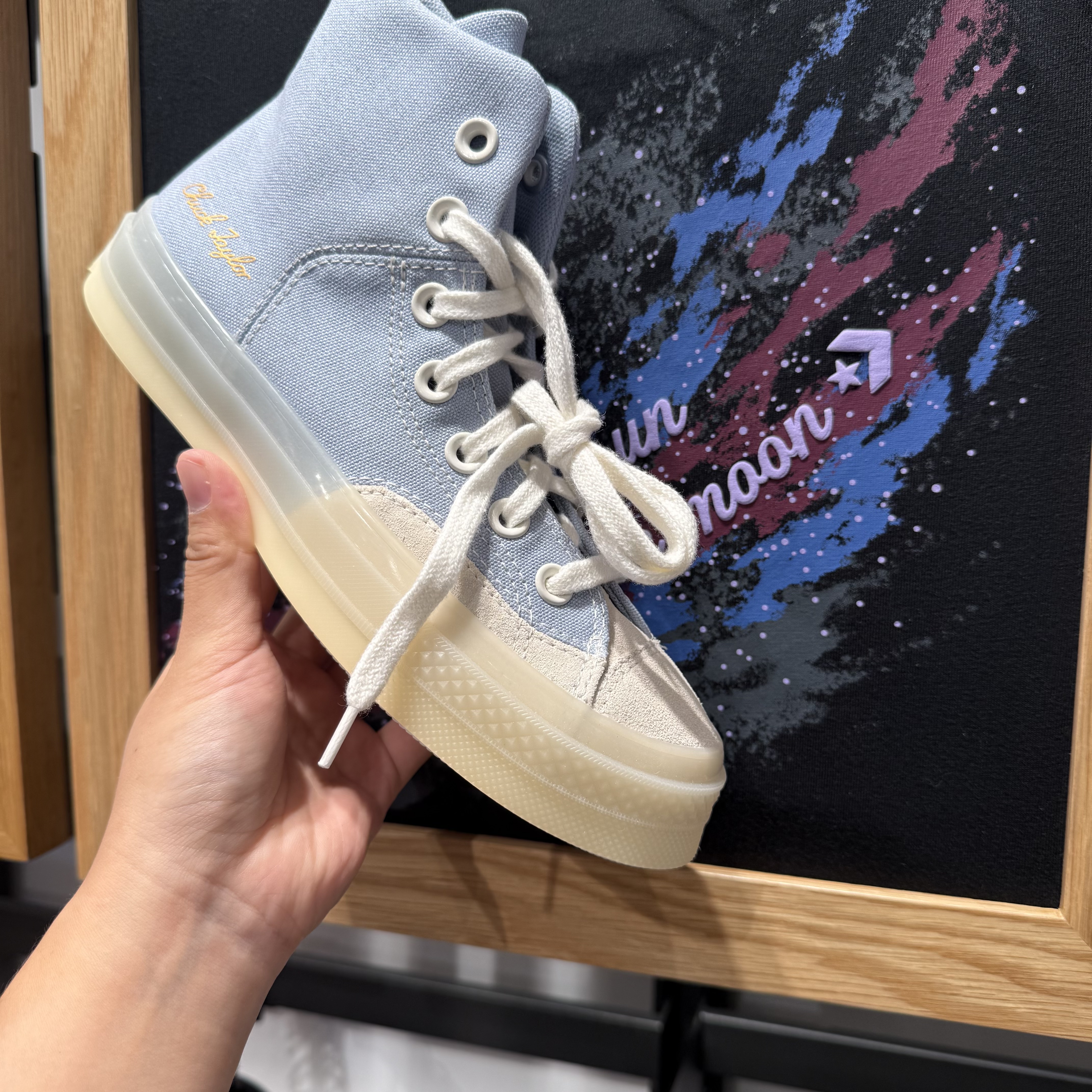 Converse 1970S 米蓝色高帮小清新男女同款帆布鞋A04964C