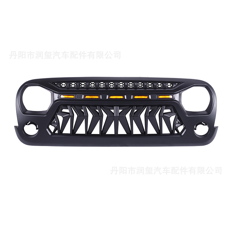 适用于Jepp 牧马人改装中网JK 鲨鱼中网带灯改装配件