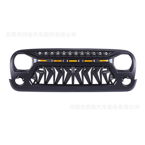 适用于Jepp 牧马人改装中网JK 鲨鱼中网带灯改装配件