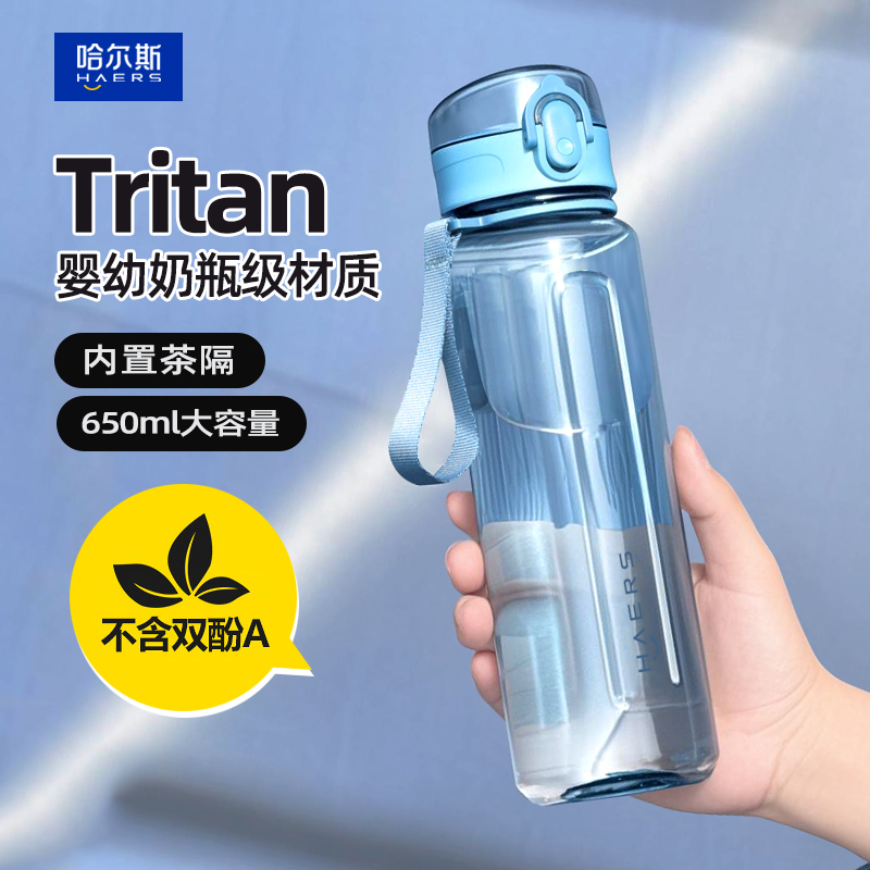 进口Tritan运动水杯耐高温大容量