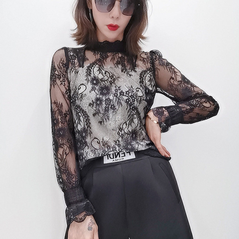 欧货2022洋气内搭无袖高级感小衫时尚洋气宽松百搭蕾丝网纱短袖潮